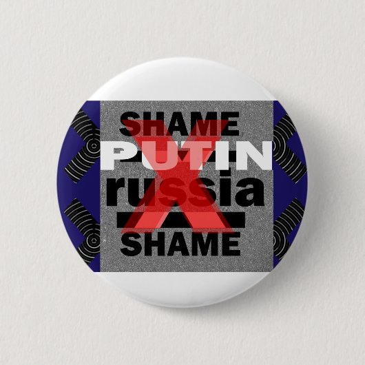 Voilent反社会的なD恥のPUTINロシアの独裁者 缶バッジ (正面)
