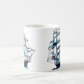 Voiliers à plusieurs mâts.  コーヒーマグカップ (中央)