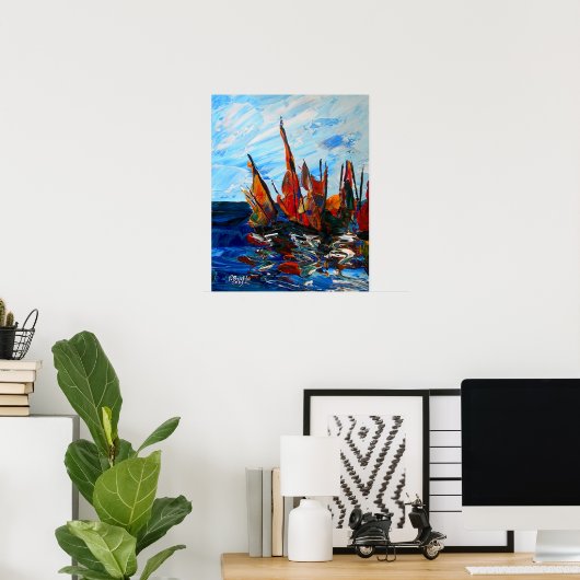 Voiliers au port a bainet 2009 ポスター (ホームオフィス)