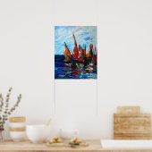 Voiliers au port a bainet 2009 ポスター (キッチン)