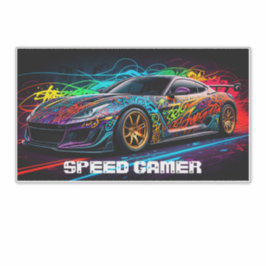 Voiture de course sur fond de graffiti pour gamer シール