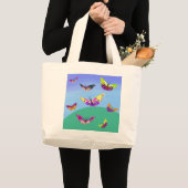 Vol de papillons multicolores ラージトートバッグ (正面(商品))