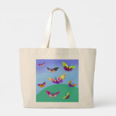 Vol de papillons multicolores ラージトートバッグ (裏面)
