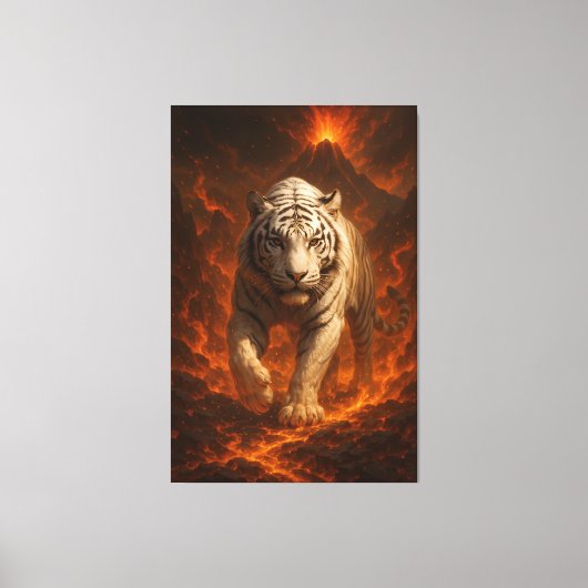  Volcanic White Tiger Premium Wall Art – Fine Art  キャンバスプリント (正面)