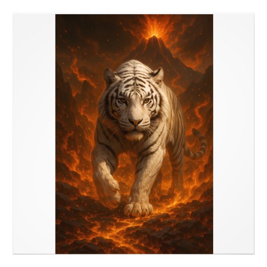  Volcanic White Tiger Premium Wall Art – Fine Art  フォトプリント (正面)