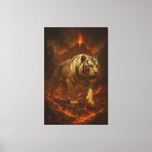 Volcanic White Tiger Premium Wall Art – Fine Art C キャンバスプリント (正面)