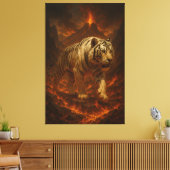 Volcanic White Tiger Premium Wall Art – Fine Art C キャンバスプリント (インサイチュ (リビング))