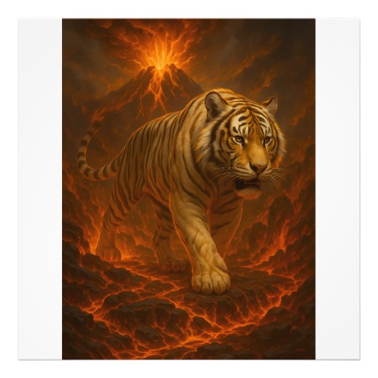 Volcanic White Tiger Premium Wall Art – Fine Art C フォトプリント (正面)