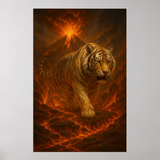 Volcanic White Tiger Premium Wall Art – Fine Art C ポスター (正面)