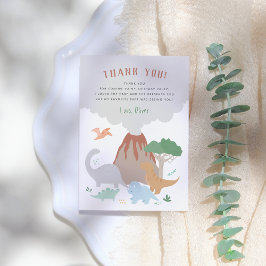 Volcano Dinosaur Boy Birthday サンキューカード