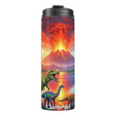 Volcano Eruption Dinosaurs Prehistoric Lake タンブラー (正面)