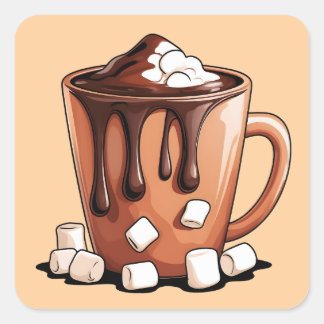 Volcano Hot Chocolate Dream Mug sticker スクエアシール