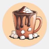 Volcano Hot Chocolate Dream Mug sticker ラウンドシール (正面)