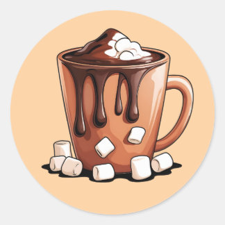 Volcano Hot Chocolate Dream Mug sticker ラウンドシール
