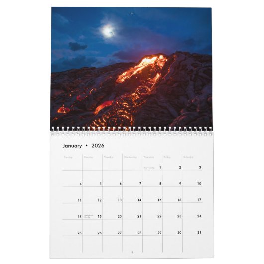 Volcano National Park Calendar カレンダー (1月 2026)