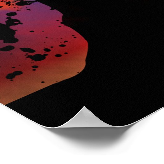 Volcano Silhouette ポスター (角)