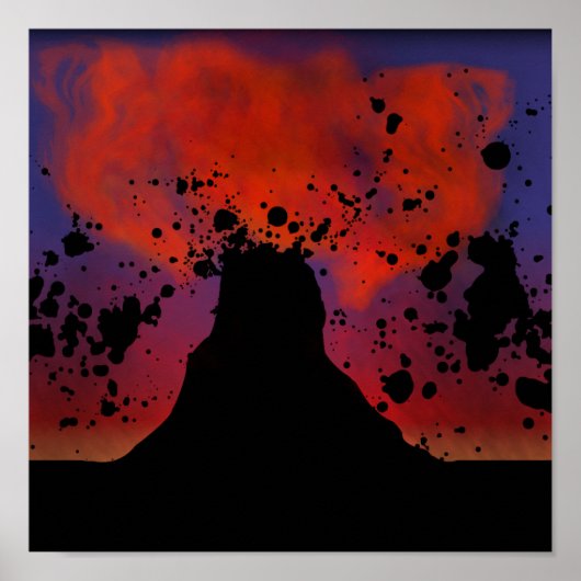 Volcano Silhouette ポスター (正面)
