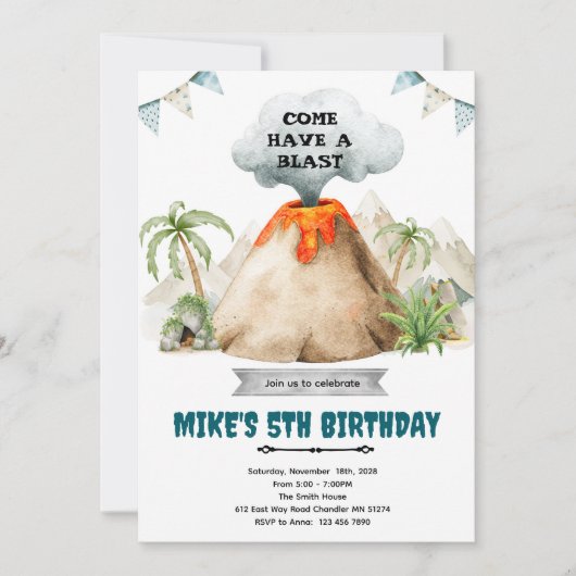 Volcano theme party Invitation 招待状 (正面)