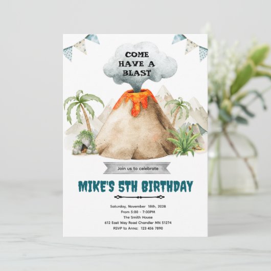 Volcano theme party Invitation 招待状 (スタンド正面)