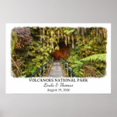 Volcanoes National Park Hawaii Poster, Watercolor, ポスター (正面)