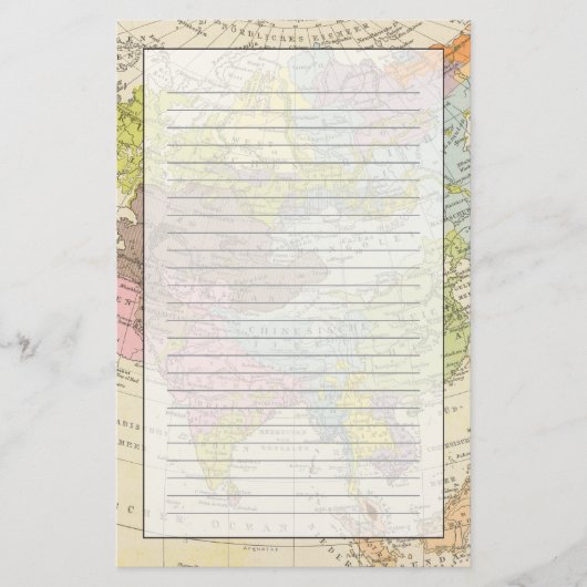 VolkerkarteフォンAsien -アジアの地図 便箋 (正面)