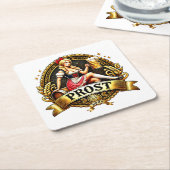 Volksfest - Prost - Kirchweih Dirndl 2025 スクエアペーパーコースター (アングル)