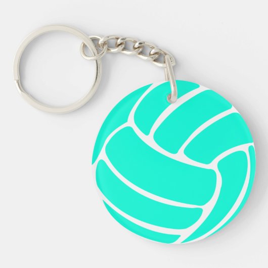 Volleball Keychain w/Nameターコイズ キーホルダー (正面)