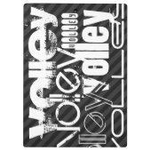 Volley、ブラック&ダークグレーのストライプ クリップボード (裏面)