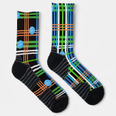 Volley or Rally Pickleball Plaid - Black and Blue ソックス (右)
