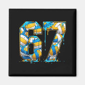 Volleyball 67 Six Seven Srt Funny Gen Alpha Z Meme マグネット (正面)