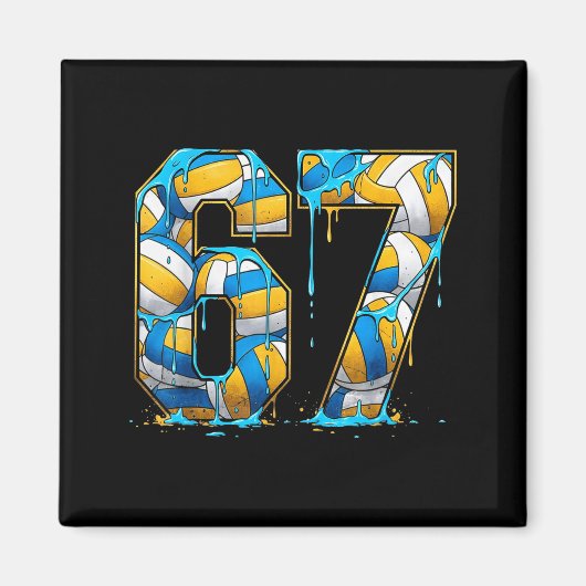 Volleyball 67 Six Seven Srt Funny Gen Alpha Z Meme マグネット (正面)