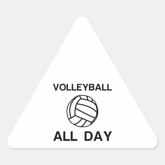 Volleyball all day 三角形シール (正面)
