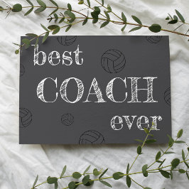 Volleyball Best Coach Ever Chalkboard サンキューカード