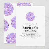 Volleyball Birthday Invitation 招待状 (正面/裏面)