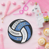 Volleyball Birthday Party Blue Glitter ペーパープレート (パーティー)