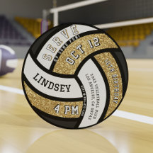 Volleyball Birthday Party Gold Glitter