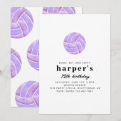 Volleyball Birthday Party Invitation  招待状 (正面/裏面)