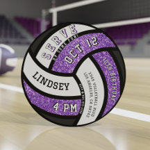 Volleyball Birthday Party Purple Glitter