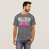 Volleyball Breast Cancer Awareness Block Out Cance Tシャツ (正面フル)