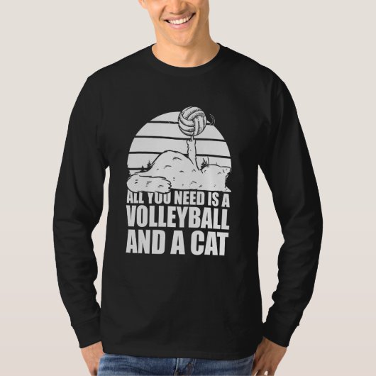 Volleyball Cats  Beach Vball Volleyball Cat Tシャツ (正面)