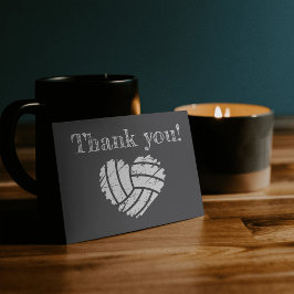 Volleyball chalkboard heart サンキューカード