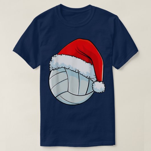 Volleyball Christmas Santa Hat Ball Men Women Kids Tシャツ (デザイン正面)