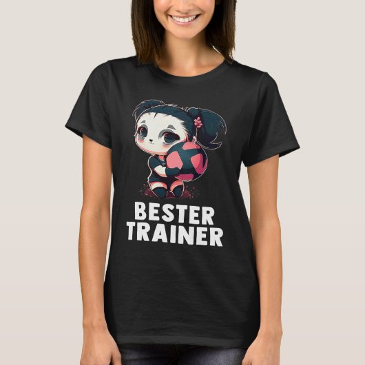 Volleyball coach  cute panda girl volleyball tシャツ (正面)
