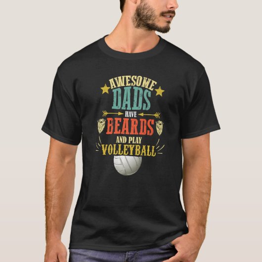 Volleyball Dad Beard  Cute Fathers Day Volleyball Tシャツ (正面)