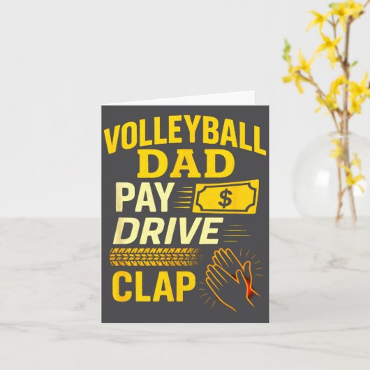 Volleyball Dad - Funny Proud Father Player  カード (黄色い花)