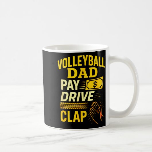 Volleyball Dad - Funny Proud Father Player  コーヒーマグカップ (右)