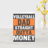 Volleyball Dad Straight Outta Money Funny Srts Par カード (黄色い花)