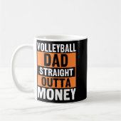 Volleyball Dad Straight Outta Money Funny Srts Par コーヒーマグカップ (左)