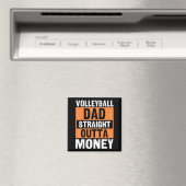 Volleyball Dad Straight Outta Money Funny Srts Par マグネット (インサイチュ (食洗機))