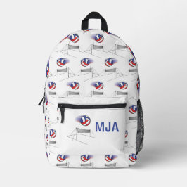 Volleyball Flies Over The Net Backpack プリントバックパック